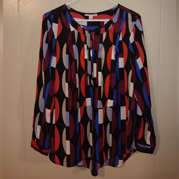 Dana Buchman Tops - Dana Buchman Size L Pink Blue Beige Wine Black Gray Stylish Top Blouse Women